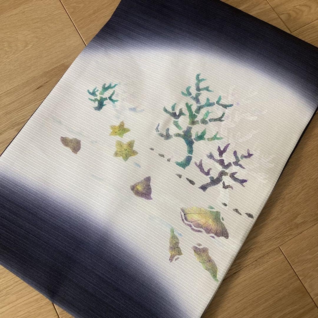 Amazon.co.jp: 夏物セール 正絹 夏名古屋帯 貝殻 珊瑚 海 紗絽